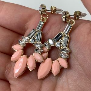 Amrita Singh Austrian Crystal & Peach Goa Evening Drop Earrings - Pierced